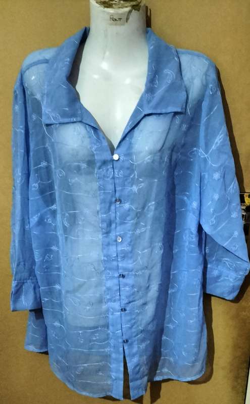 Ladies - Thin Blue Blouse - Make - White Stag - Size - 16 W