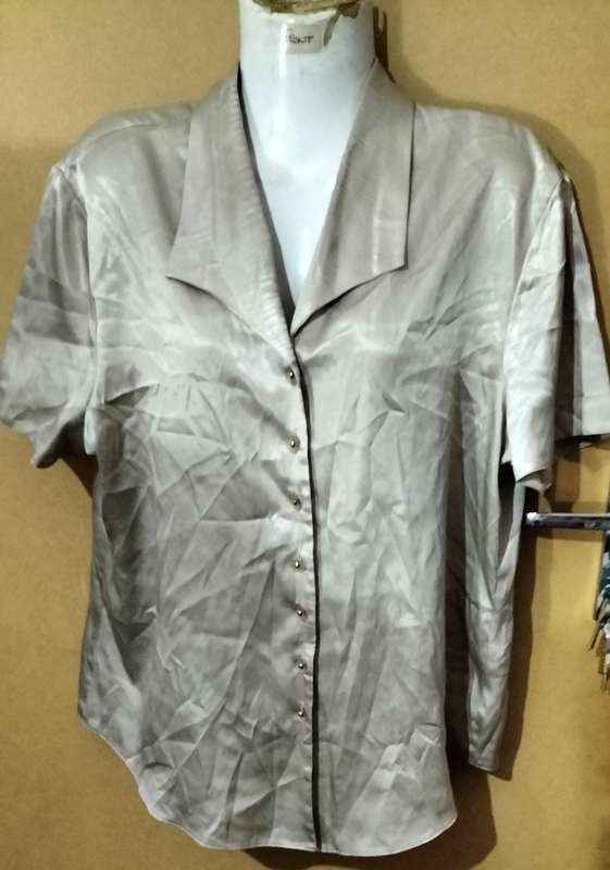 Ladies - Shinny Beige Blouse - Make - no make - Size - no size