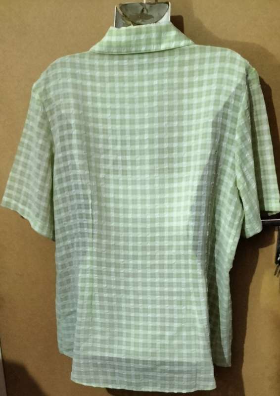 Ladies - Green & White Blouse - Make - Milady`s- Size - no size
