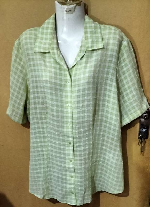 Ladies - Green & White Blouse - Make - Milady`s- Size - no size