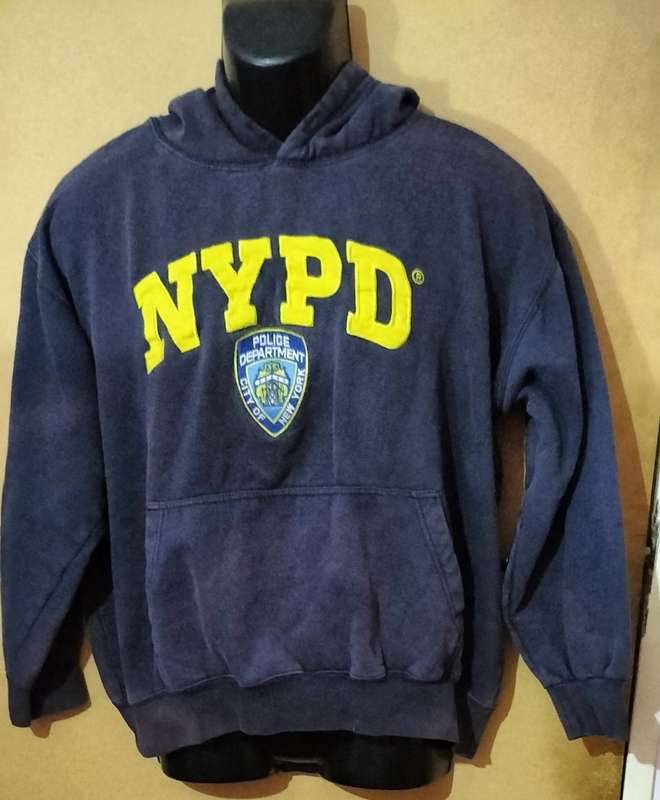 Mens - Grey Hoodie - Make - NYPD - Size - XL