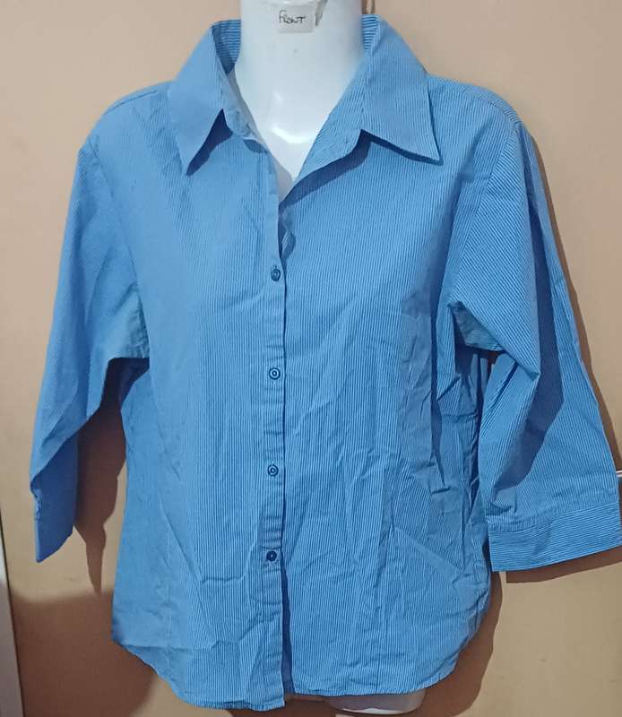 Ladies - Blue Blouse - Make - Biz Collection - Size - M/10