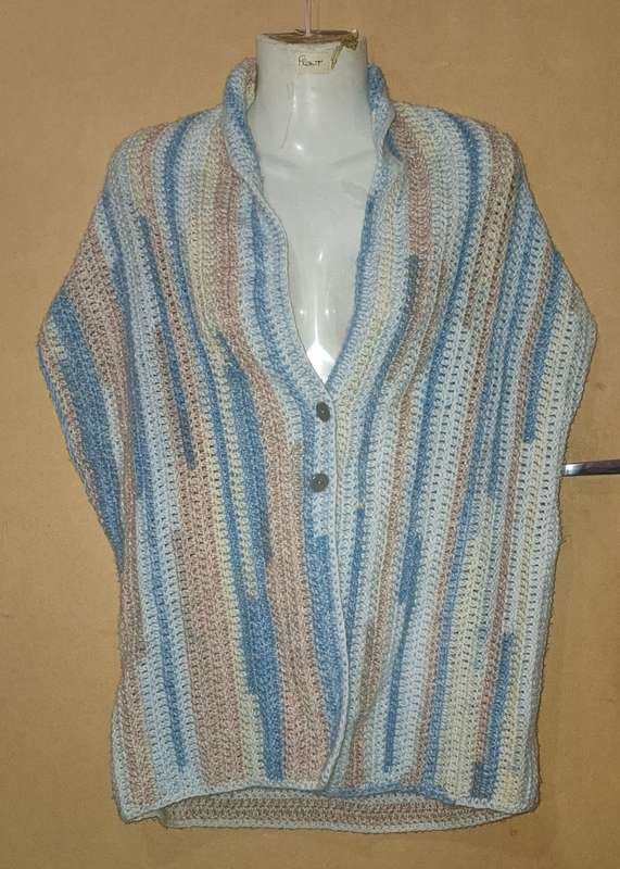Ladies - Multicolored Crochet Cardigan - Make - no make - Size - no size