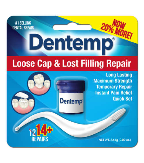 DENTEMP LOOSE CAP and LOST FILLING REPAIR