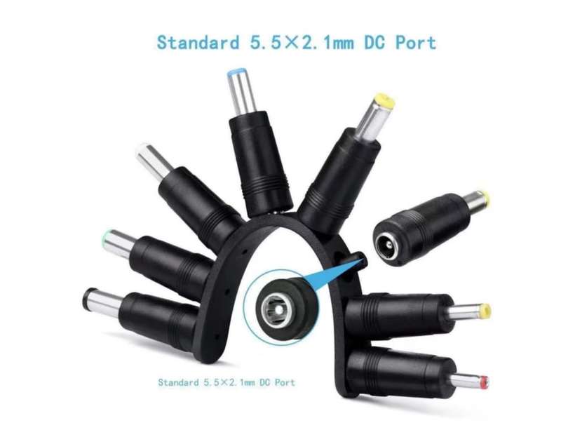 8pcs Universal DC Female Adaptors for Male Jack 5.5x1mm