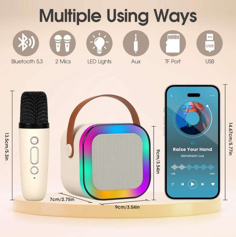 Home Theater Mini Speaker Karaoke Blue tooth Wireless Portable Microphone