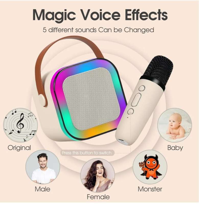Home Theater Mini Speaker Karaoke Blue tooth Wireless Portable Microphone