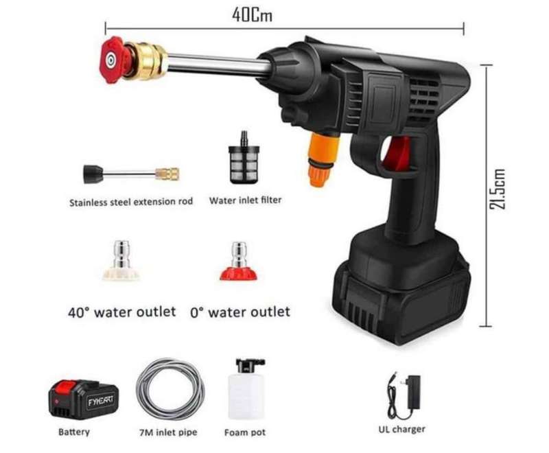 Automatic Portable Foam Water Gun Powerful High Voltage 24V Lithium Wireless Car Wash