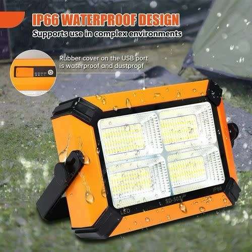 100W LED Solar Portable Work Light  BUILT IN POWERBANK
