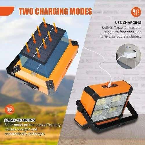 100W LED Solar Portable Work Light  BUILT IN POWERBANK