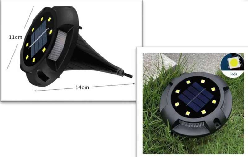LED Solar Buried Lamp Color Garden Lawn Outdoor Waterproof Underground Floor Path...