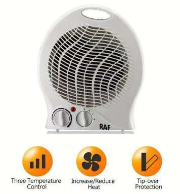 RUF 2000W Fan Heater - With Safety Overheat Protection - White - AFH215N