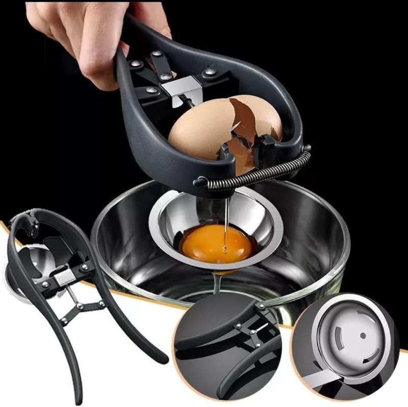 Egg Shell Cracker And Egg White Separator Kitchen Tools - Black