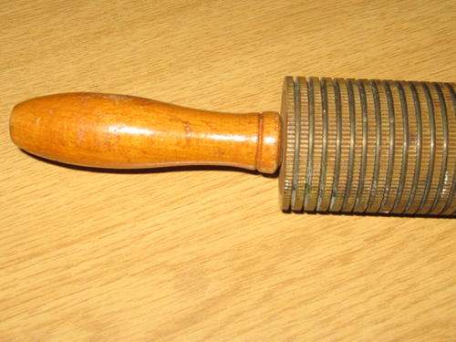 HEAVY BRASS ROLLING PIN GROOVED