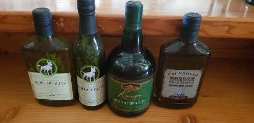 KANGO BUCHU BRANDY, GRUNDHEIM BOEGOE BRANDY AND 2 BOEGOE BLITS