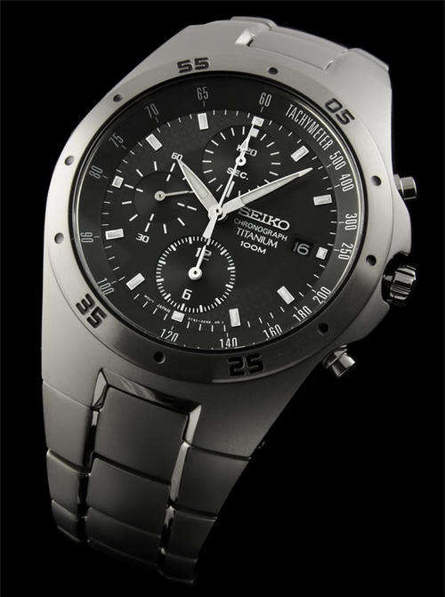 SEIKO MODEL SND419P1  MENS  TITANIUM CHRONOGRAPH  WATCH