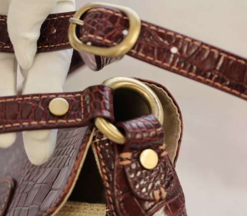 AUTHENTIC PAUL COSTELLOE DRESSAGE HESSIAN CANVAS & LEATHER CROSS BODY BAG