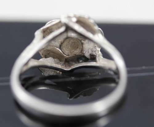 VINTAGE BRITISH STERLING SILVER ROSE RING. SHEFFIELD ASSAY 1979! 4,15 grams