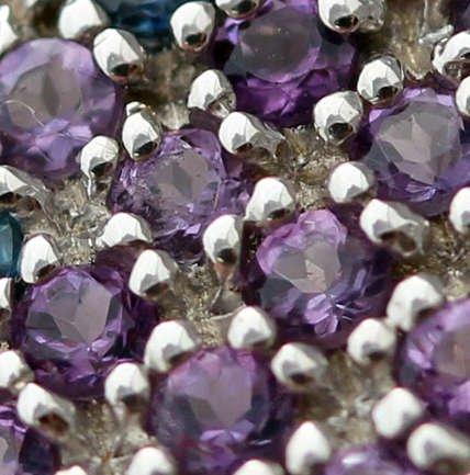 LARGE! BOLD! UNUSUAL SAPPHIRE TANZANITE AND AMETHYST STERLING SILVER RING. 925 REAL GEMSTONES 8,78 g