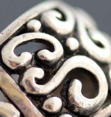 UNUSUAL VINTAGE STERLING SILVER OPENWORK CIGAR BAND RING. 925