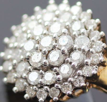 DIAMOND CLUSTER 9CT YELLOW GOLD RING. 41 BRILLIANT CUT DIAMONDS! *JEWELLER CERTIFIED R10'700*