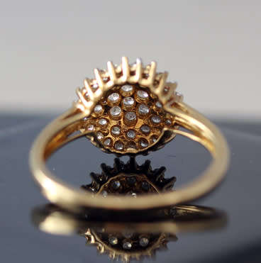 DIAMOND CLUSTER 9CT YELLOW GOLD RING. 41 BRILLIANT CUT DIAMONDS! *JEWELLER CERTIFIED R10'700*