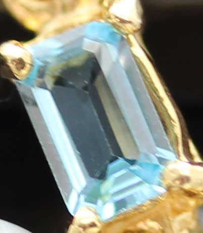 SKY BLUE TOPAZ AND NATURAL PEARL GOLD-HUED STERLING SILVER DROP&DANGLE EARRINGS. 925