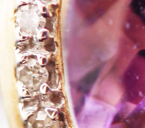 VINTAGE AMETHYST AND DIAMOND 10K YELLOW GOLD RING. *JEWELLER'S EVALUATION R18'000*