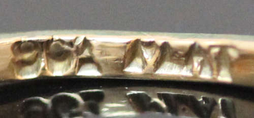ANTIQUE ENGLISH DIAMOND PLATINUM AND 9CT YELLOW GOLD RING. DIAMONDS GEM TESTED