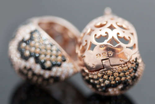 HEAVY BLACK, CREAM, TAN AAA QUALITY CUBIC ZIRCONIA ANIMAL PRINT ROSE GOLD HUE STERLING EARRINGS