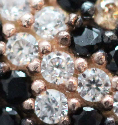HEAVY BLACK, CREAM, TAN AAA QUALITY CUBIC ZIRCONIA ANIMAL PRINT ROSE GOLD HUE STERLING EARRINGS