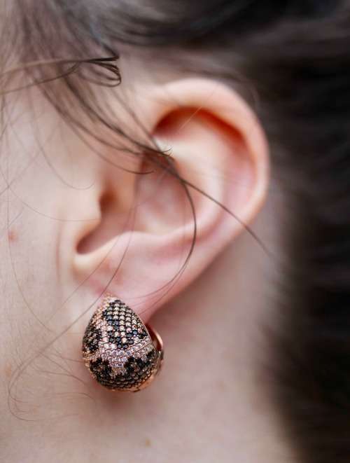 HEAVY BLACK, CREAM, TAN AAA QUALITY CUBIC ZIRCONIA ANIMAL PRINT ROSE GOLD HUE STERLING EARRINGS