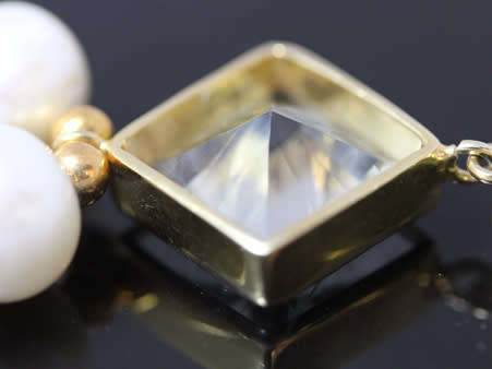 NATURAL PEARL NECKLACE WITH AMETHYST, PERIDOT, BAROQUE PEARL. FASCINATING INCLUSIONS.