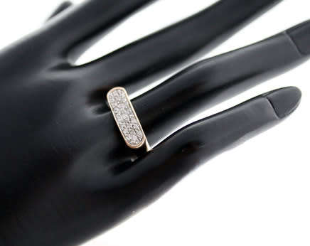 VINTAGE DIAMOND PAVÉ SET 9CT WHITE AND YELLOW GOLD RING 0,25ct JEWELLER CERT Inc R9000 - VERY SOLID