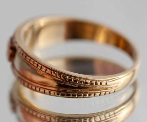 VINTAGE ENGLISH 9CT YELLOW GOLD SOLID WEDDING BAND DIAMOND SOLITAIRE 3,2 gr JEWELLER CERT R8'500