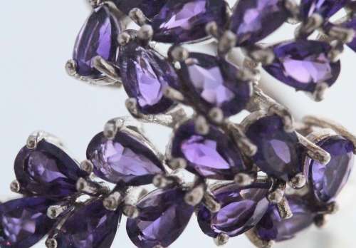 DEEP PURPLE AMETHYST GEMSTONE STERLING SILVER RING. URUGUAY MINED