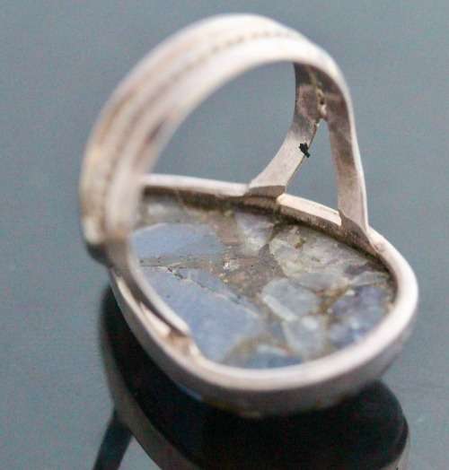 NATURAL EARTH MINED COPPER TANZANITE RING. HANDMADE SOLID STERLING SILVER