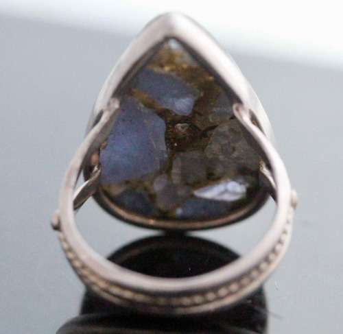 NATURAL EARTH MINED COPPER TANZANITE RING. HANDMADE SOLID STERLING SILVER