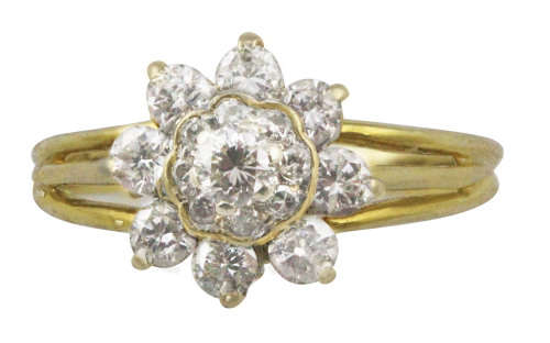 18ct YELLOW GOLD DIAMOND RING 0,88ct. JEWELLER EVALUATION CERT R40'000 included   4,28 grams