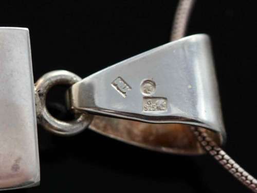 LARGE SPLENDID BALTIC AMBER VARI-COLOUR - VINTAGE FROM POLAND SOLID STERLING SILVER NECKLACE