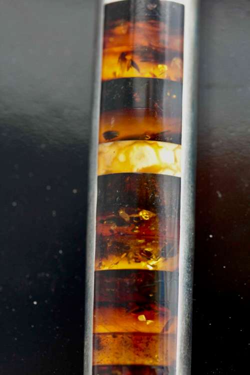 LARGE SPLENDID BALTIC AMBER VARI-COLOUR - VINTAGE FROM POLAND SOLID STERLING SILVER NECKLACE