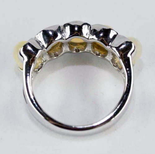 CONTEMPORARY FULL FLASH UN HEATED NATURAL FIRE OPAL STERLING SILVER RING. 925