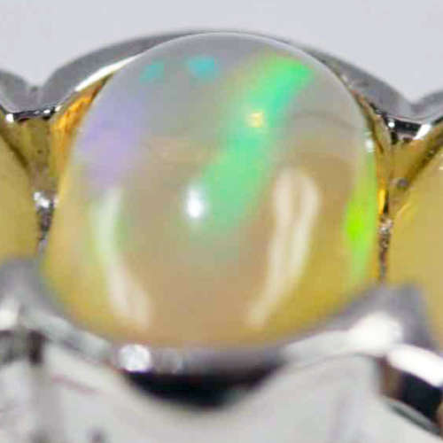 CONTEMPORARY FULL FLASH UN HEATED NATURAL FIRE OPAL STERLING SILVER RING. 925