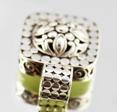 HANDCRAFTED INTRICATE CLASSIC FOLKLORE JAWANBUN 3D DESIGN STERLING SILVER PENDANT ON STERLING CHAIN