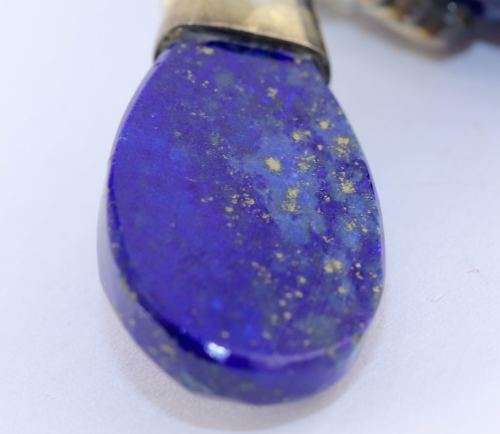 NATURAL LAPIS LAZULI AND PEARL STERLING SILVER DROP AND DANGLE EARRINGS. 925