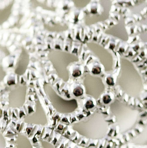 BROADBAND SOLID STERLING SILVER BROAD BAND FILLIGREE RING. 925