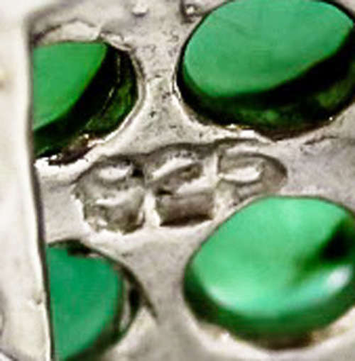 CONTEMPORARY GEOMETRIC NATURAL UNHEATED EMERALD GEMSTONE STERLING SILVER RING. 925
