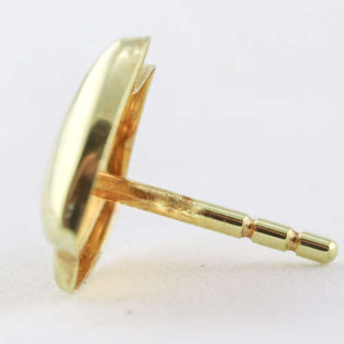 VINTAGE ART DECO FAN-SHAPED 8CT (333) YELLOW GOLD STUD EARRINGS