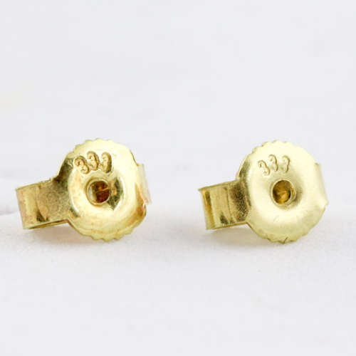 VINTAGE ART DECO FAN-SHAPED 8CT (333) YELLOW GOLD STUD EARRINGS