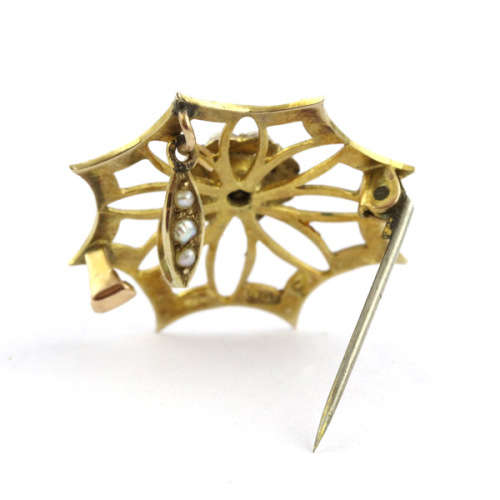 ANTIQUE 9CT YELLOW GOLD PENDANT/BROOCH SET WITH 65 SEED PEARLS. *JEWELLER EVALUATION R8`500*